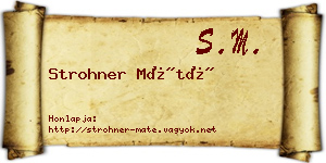 Strohner Máté névjegykártya